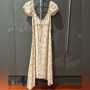 Reformation Cream Floral Dress
